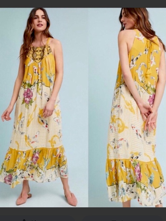 Anthropologie Dresses & Skirts - Anthropologie One September Paradiso Koi yellow Maxi dress